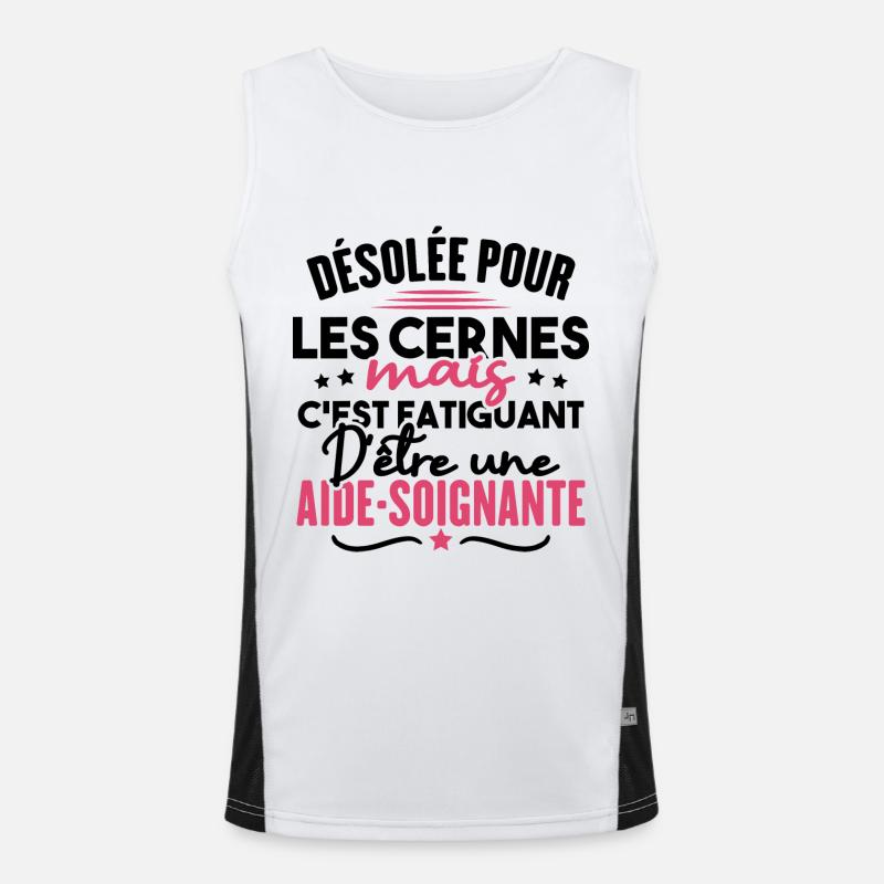 Désolée c'est fatiguant d'être une aide soignante Débardeur respirant contrasté Homme 