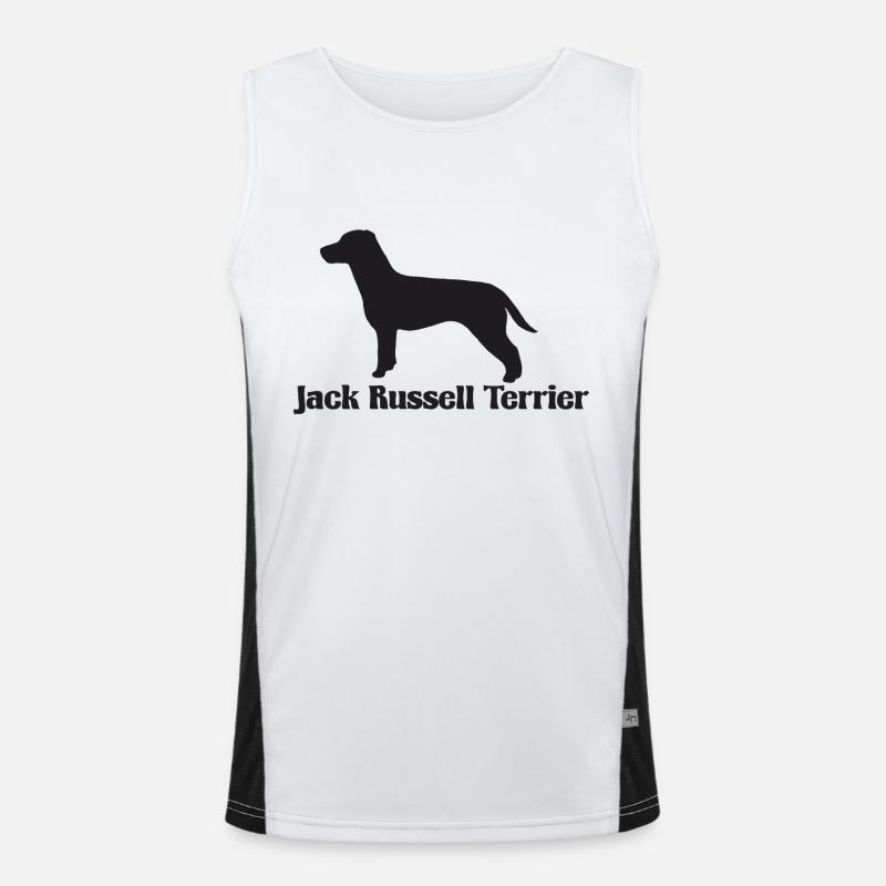 Jack Russell Terrier Silhouette Funktionelles Kontrast-Tank Top für Männer 