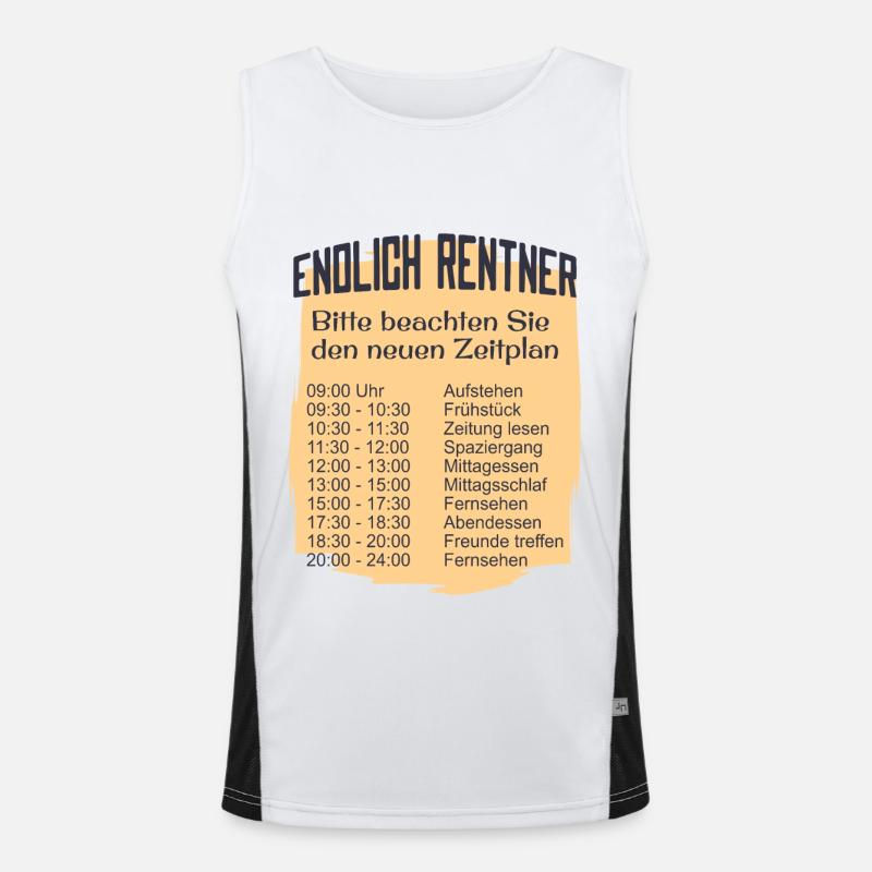 Endlich Rentner Zeitplan Tagesablauf Wochenplan Funktionelles Kontrast-Tank Top für Männer 