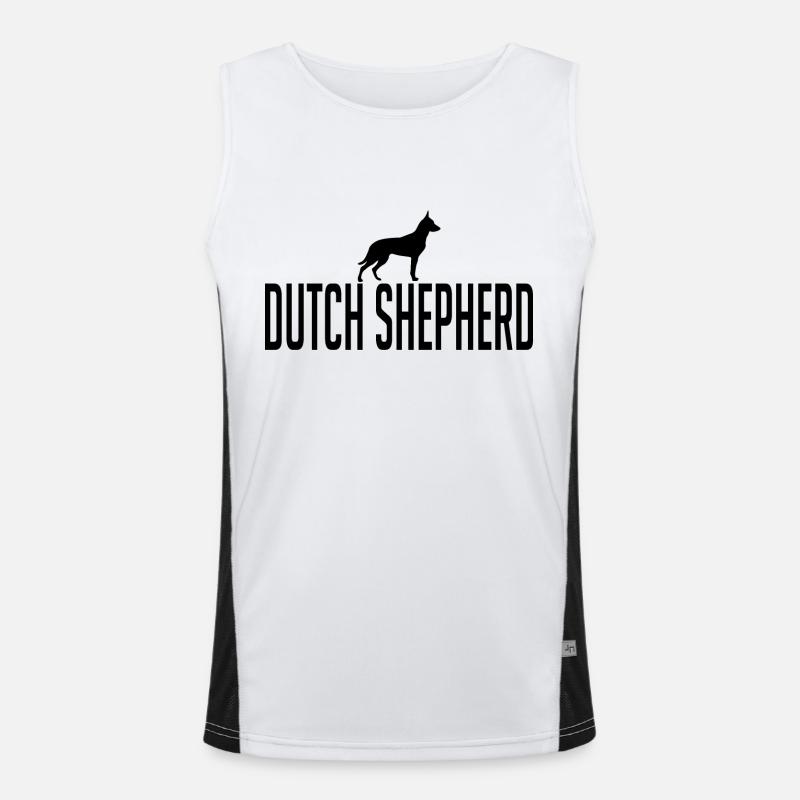 Dutch Shepherd Hunderasse Hunde Wilsigns Funktionelles Kontrast-Tank Top für Männer 
