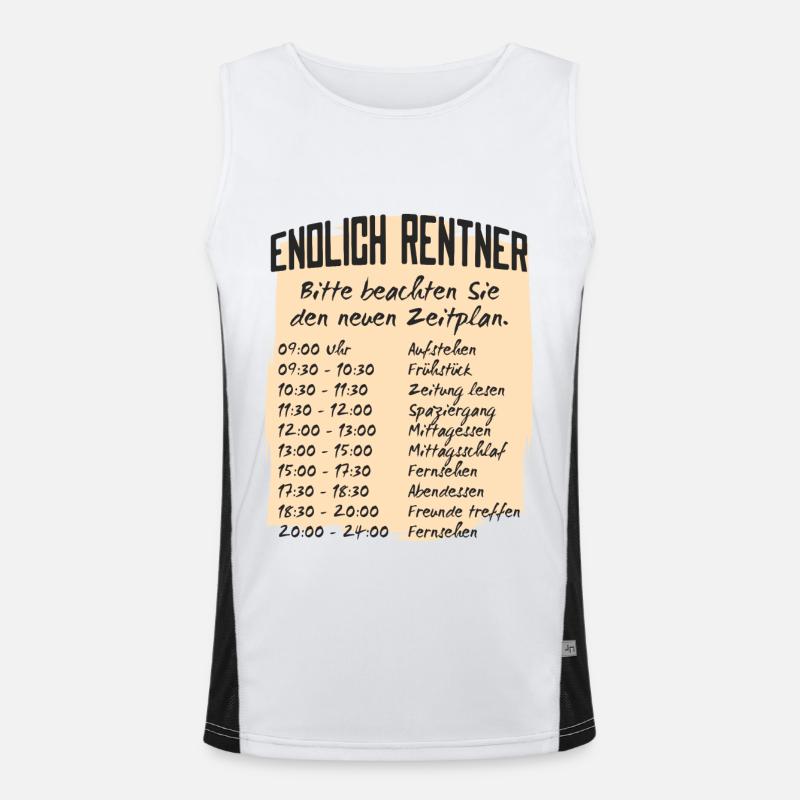 Rentner Zeitplan Tagesablauf Funktionelles Kontrast-Tank Top für Männer 