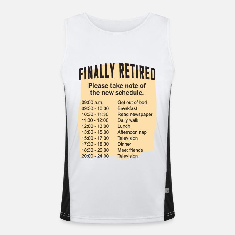 Rentner Zeitplan Tagesablauf Funktionelles Kontrast-Tank Top für Männer 
