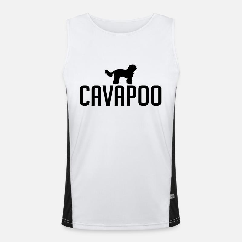 Cavapoo Dog breeds Dogs Wilsigns - Men's Functional Contrast Tank Top  - white/black