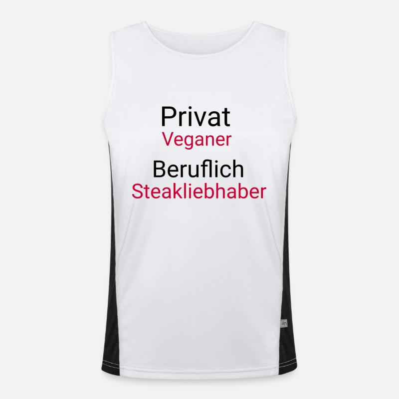 Vegan? Steak? Funktionelles Kontrast-Tank Top für Männer 