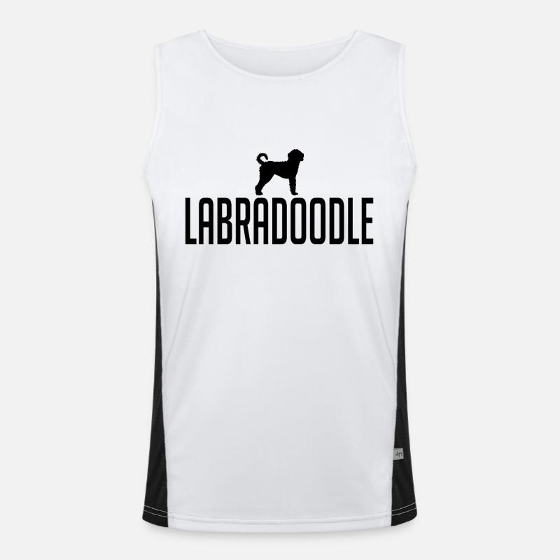 Labradoodle Hunderasse Hunde Wilsigns Funktionelles Kontrast-Tank Top für Männer 