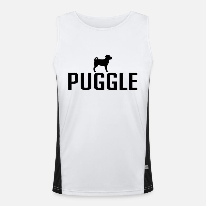 Puggle Hunderasse Hunde Wilsigns Funktionelles Kontrast-Tank Top für Männer 