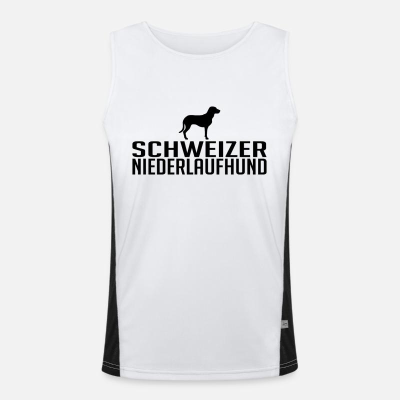 Schweizer Niederlaufhund Hunderasse Hund Hunde Funktionelles Kontrast-Tank Top für Männer 