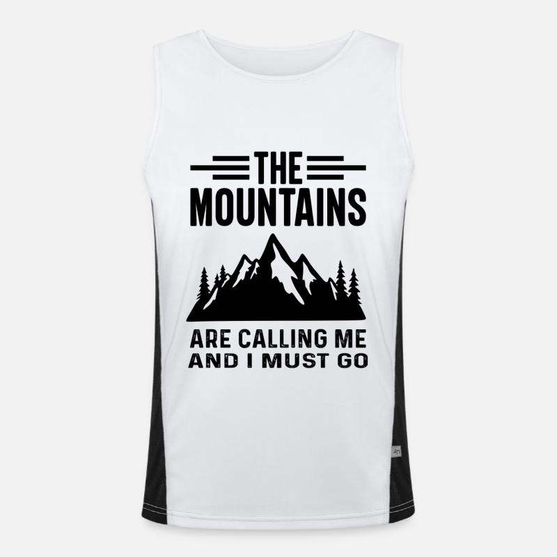 The Mountains are Calling and I must Go Funktionelles Kontrast-Tank Top für Männer 
