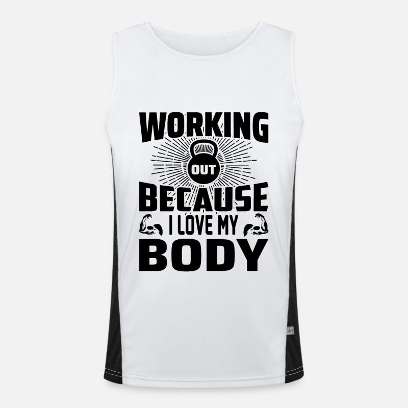 Travailler parce que j’aime mon corps Débardeur respirant contrasté Homme 