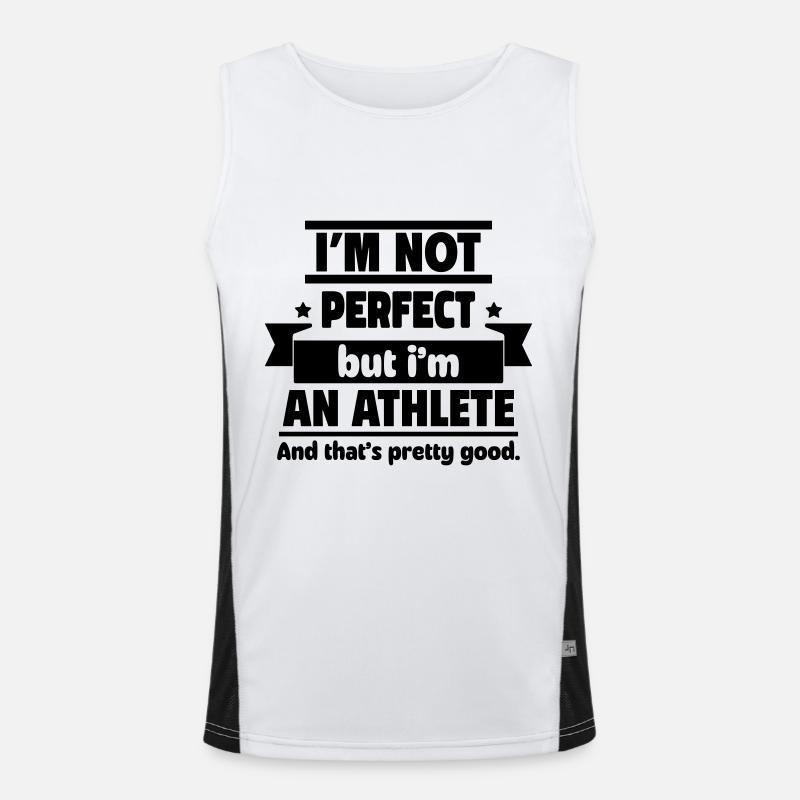 Pas parfait, mais athlète, ça suffit ! Débardeur respirant contrasté Homme 