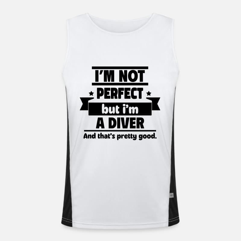Nicht perfekt, aber ein Taucher Funktionelles Kontrast-Tank Top für Männer 