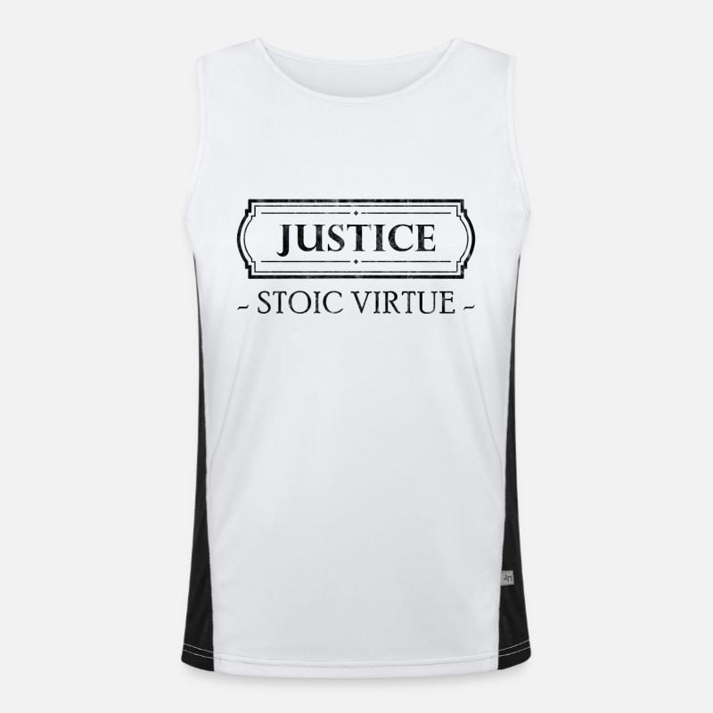 Stoic Virtue Justice Stoizismus Geschenk Stoiker Funktionelles Kontrast-Tank Top für Männer 