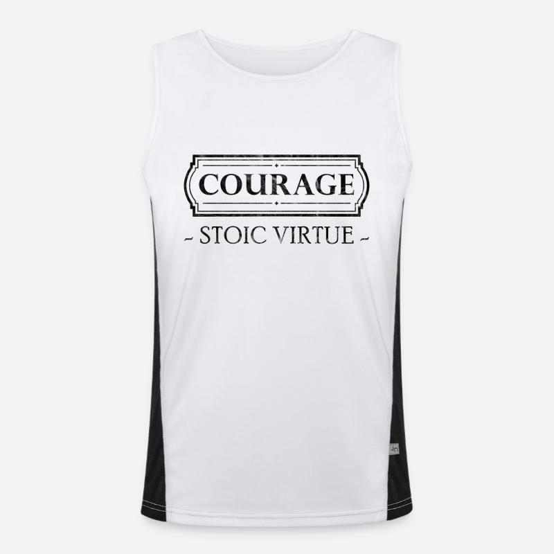 Stoic Virtue Courage Stoicism Gift Stoic Men's Functional Contrast Tank Top 