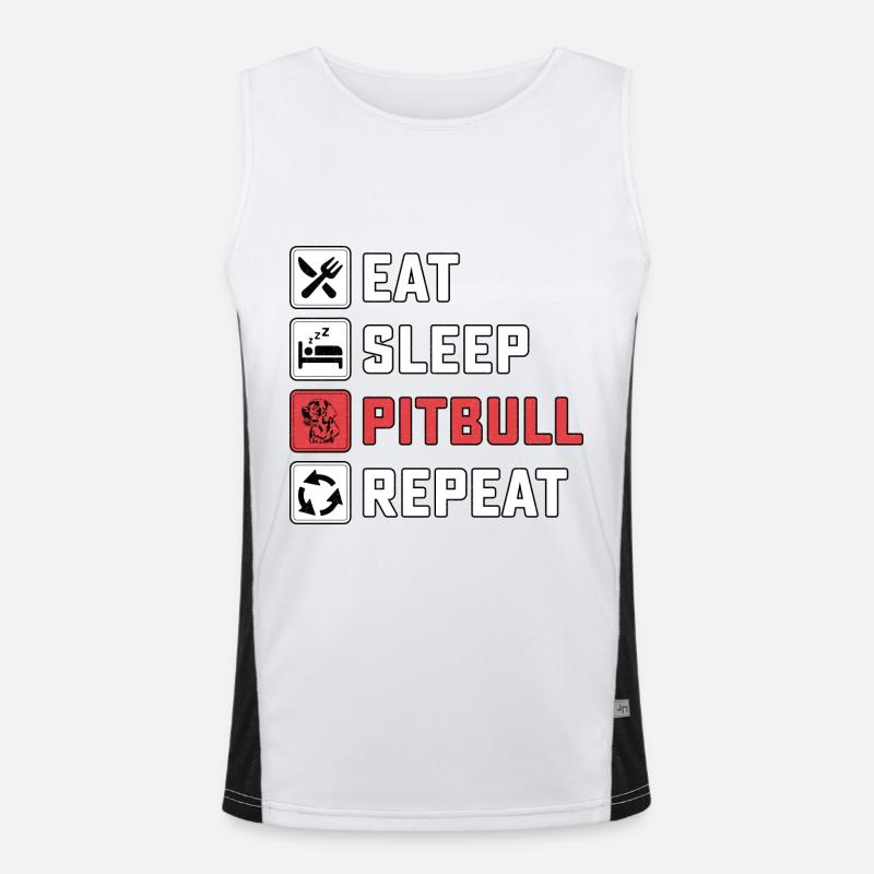 Eat sleep pitbull repeat - Men's Functional Contrast Tank Top - white/black