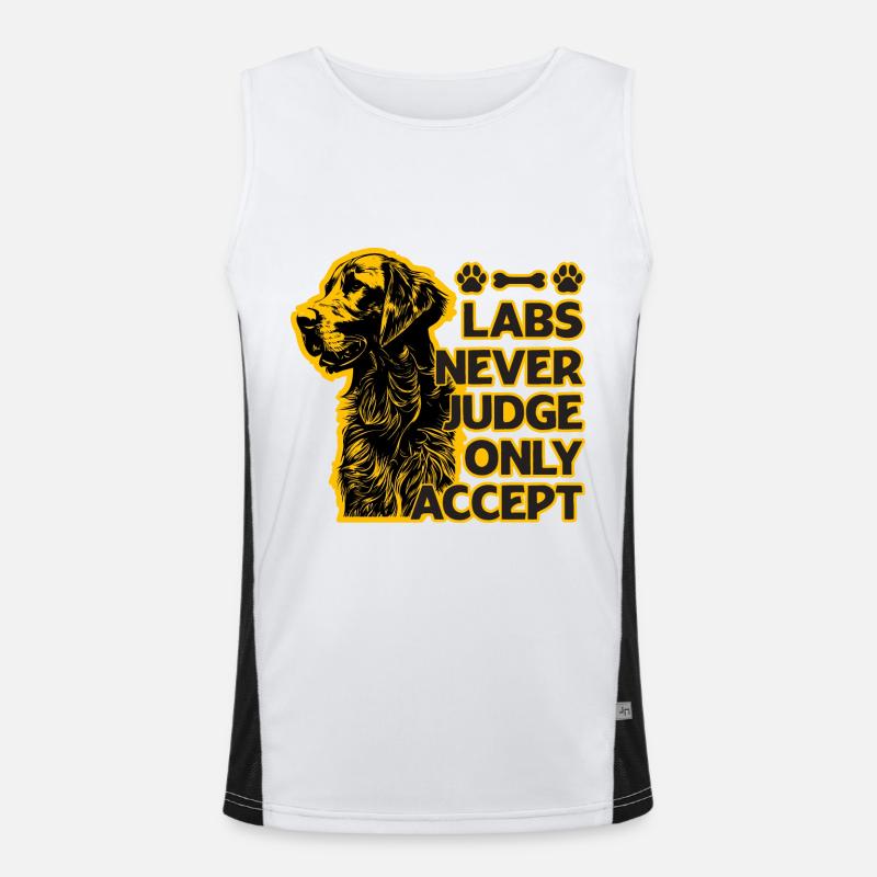 Labs never judge only accept Funktionelles Kontrast-Tank Top für Männer 