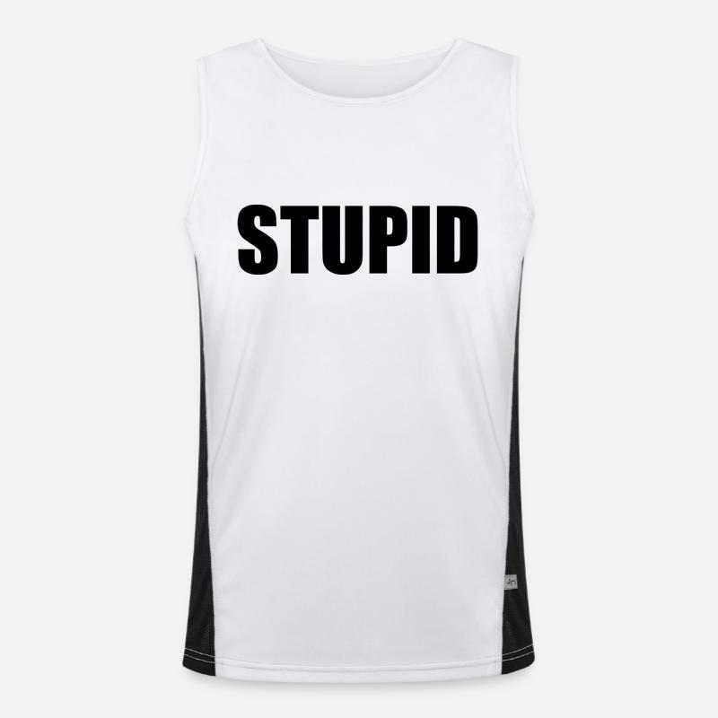 Dumm - schwarz Funktionelles Kontrast-Tank Top für Männer 