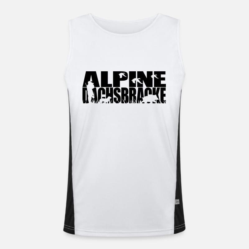 ALPINE DACHSBRACKE Jagdhunde Jagdhund Wilsigns Funktionelles Kontrast-Tank Top für Männer 