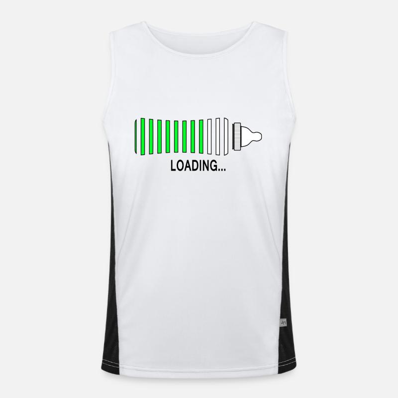 loading - Men's Functional Contrast Tank Top  - white/black