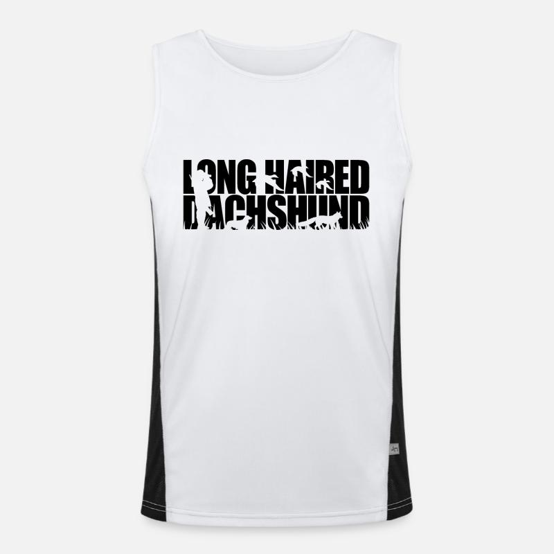 LONG HAIRED DACHSHUND Jagdhund Wilsigns Jagdhunde Funktionelles Kontrast-Tank Top für Männer 
