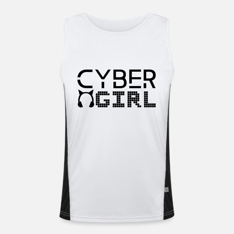 Cyber-Mädchen Funktionelles Kontrast-Tank Top für Männer 