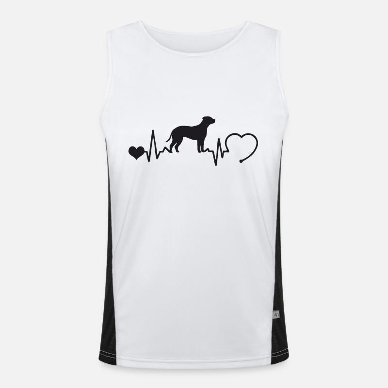 Bullmastiff mit Herzschlag Funktionelles Kontrast-Tank Top für Männer 