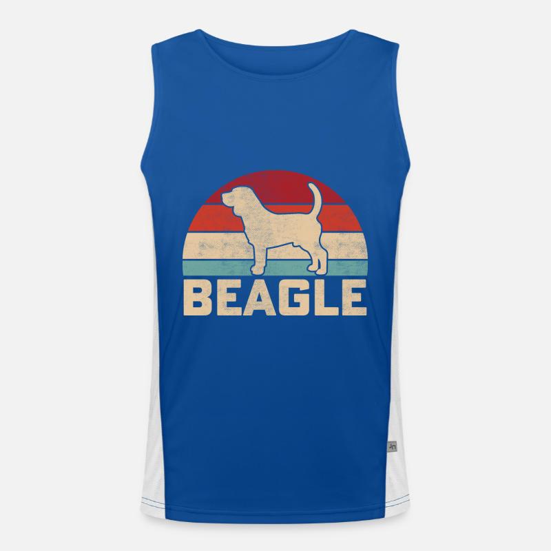 Beagle Retro Funktionelles Kontrast-Tank Top für Männer 