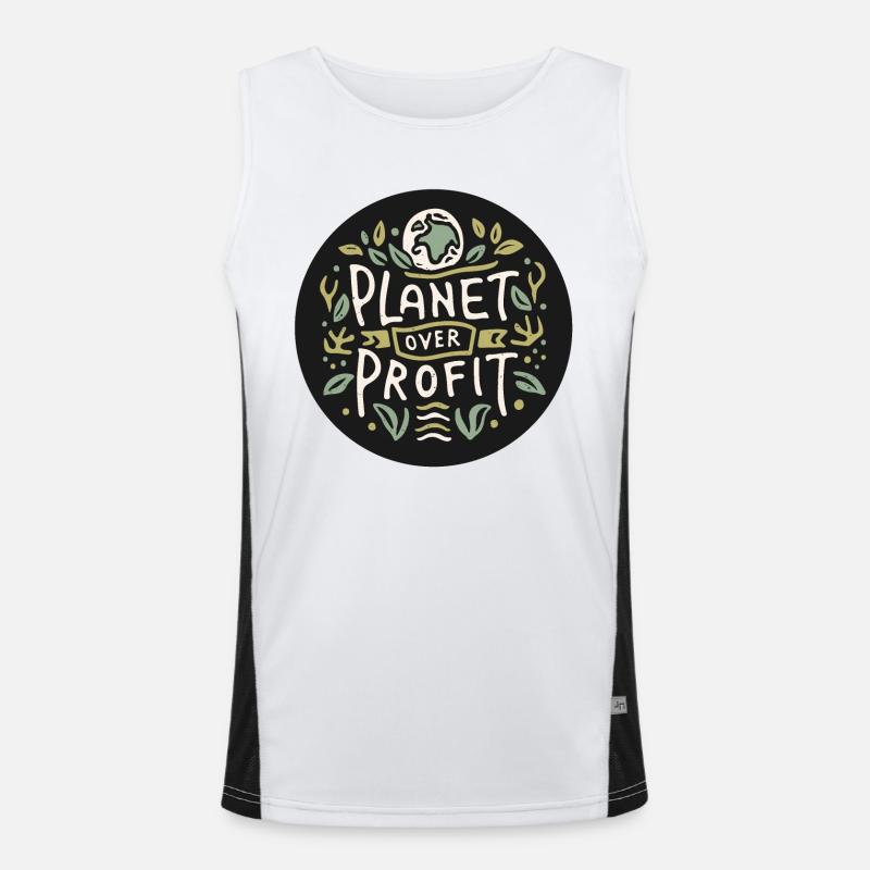 Planet over profit Men's Functional Contrast Tank Top 