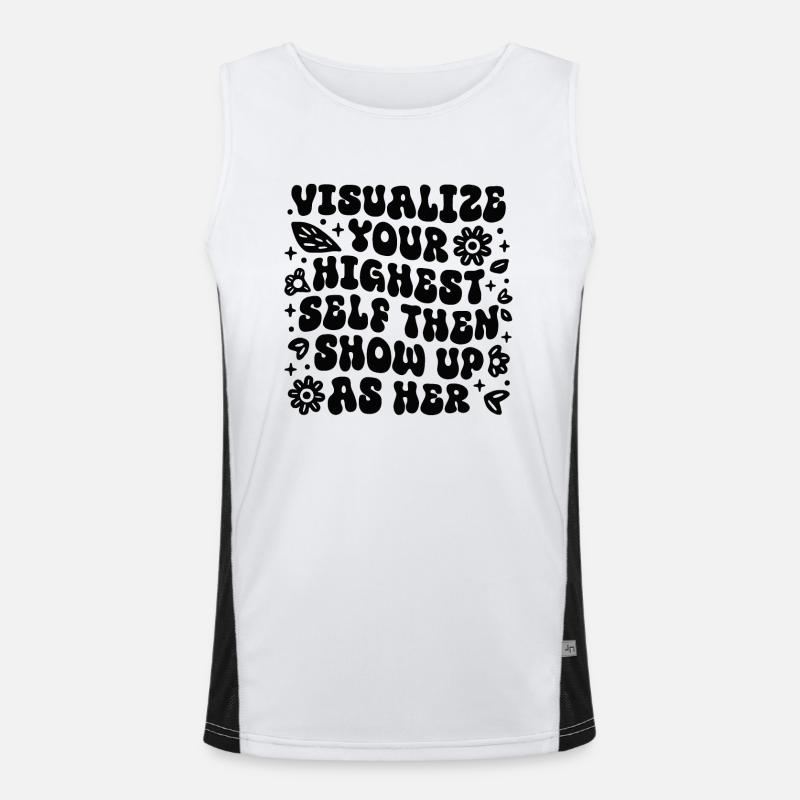 Visualize your highest self then show up as her Men's Functional Contrast Tank Top 