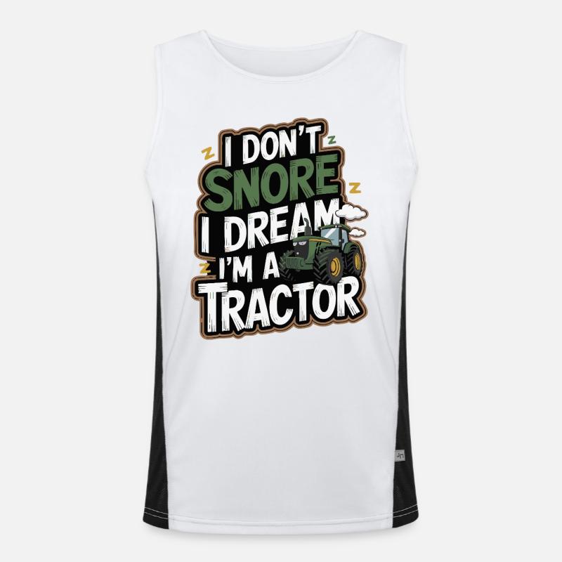 Nicht Schnarchen, Träume ich bin Traktor Funktionelles Kontrast-Tank Top für Männer 