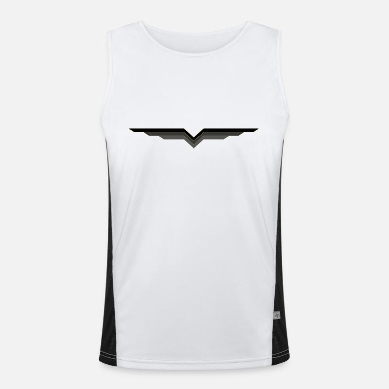 wing - Men's Functional Contrast Tank Top  - white/black