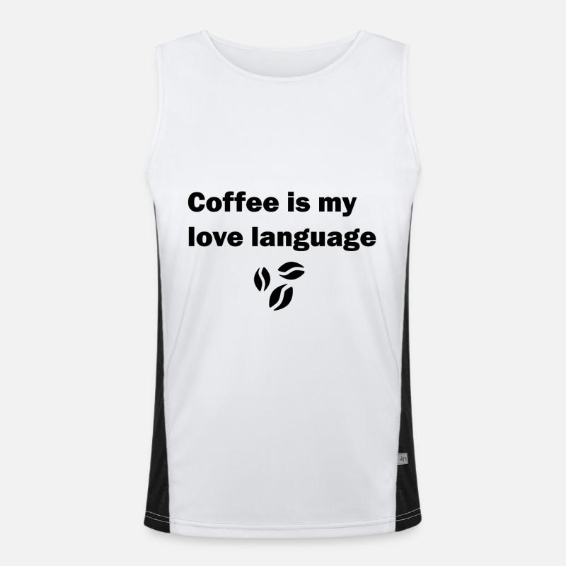 coffee is my love language Funktionelles Kontrast-Tank Top für Männer 
