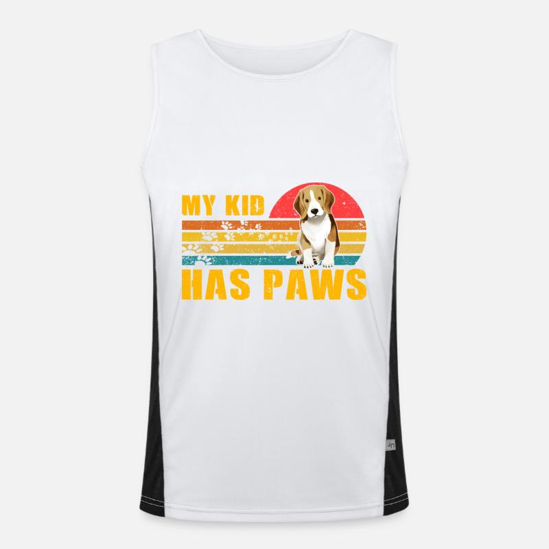 My Kid has paws Beagle Funktionelles Kontrast-Tank Top für Männer 