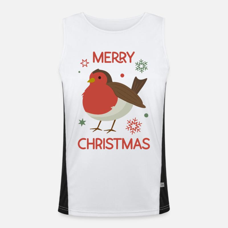Joyeux Robin de Noël Débardeur respirant contrasté Homme 