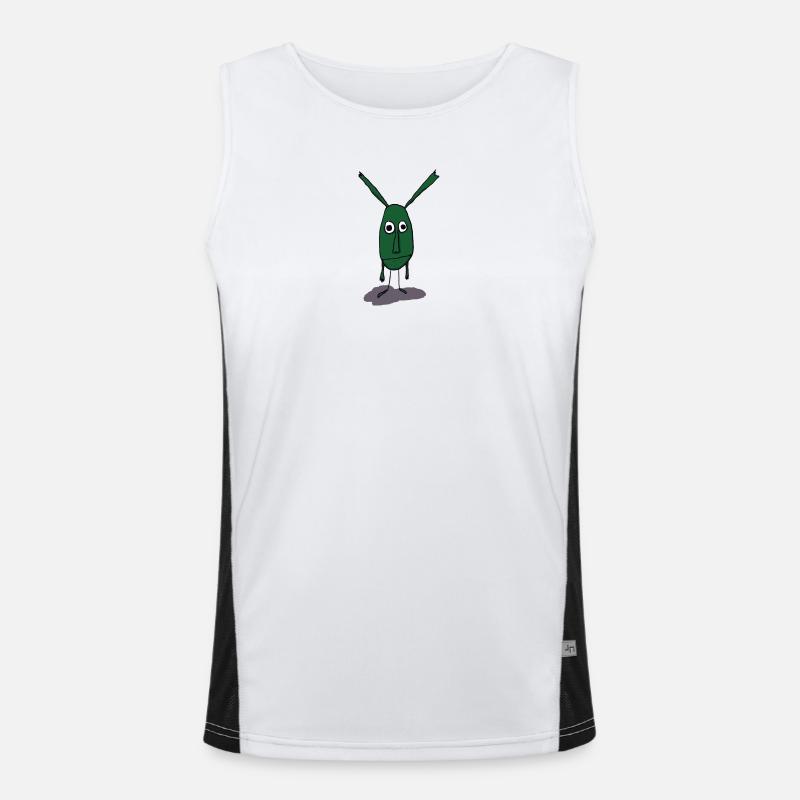 Illustration de monstre vert sur impression Débardeur respirant contrasté Homme 