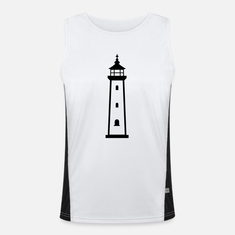 Lighthouse - Men's Functional Contrast Tank Top  - white/black