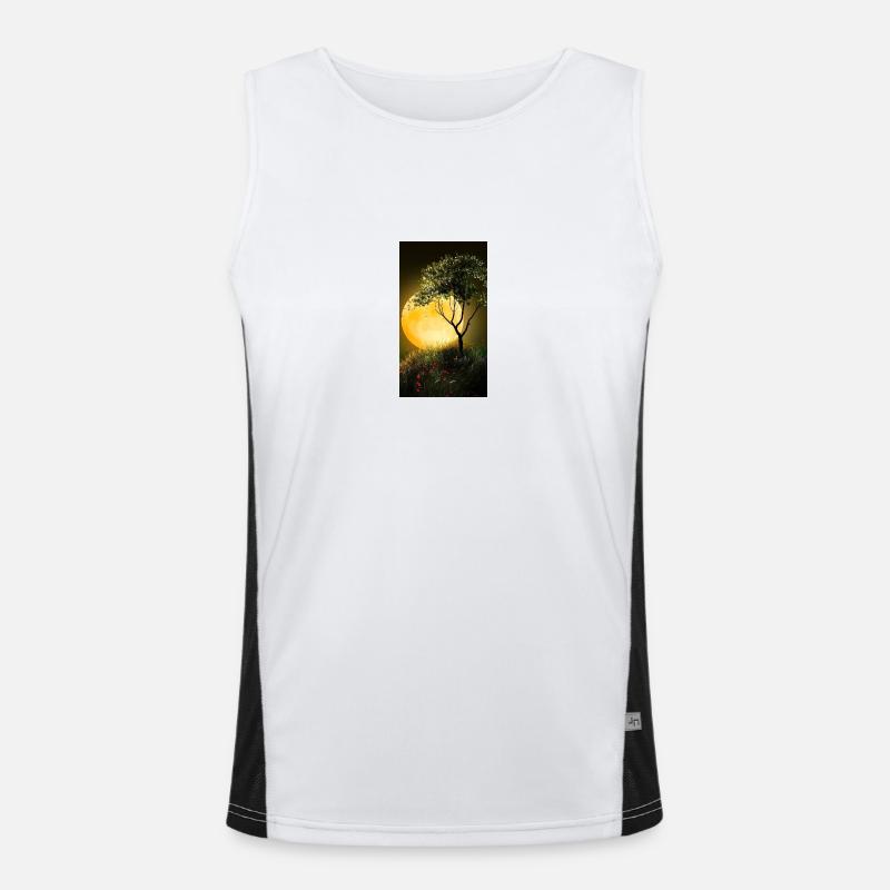 Landschaft mit Mond Funktionelles Kontrast-Tank Top für Männer 