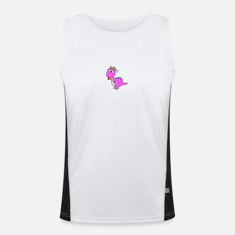 Dino Mädchen Funktionelles Kontrast-Tank Top für Männer 