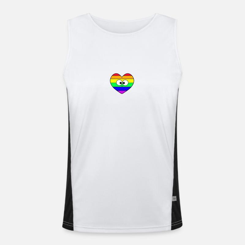 Regenbogen Herz Funktionelles Kontrast-Tank Top für Männer 