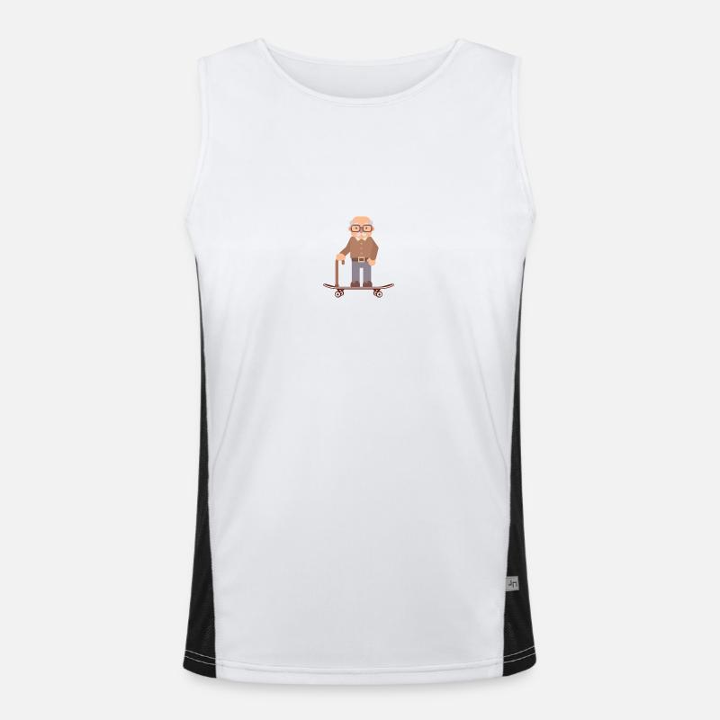 Fitter Opi auf dem Board | Lustiges Geschenk Funktionelles Kontrast-Tank Top für Männer 