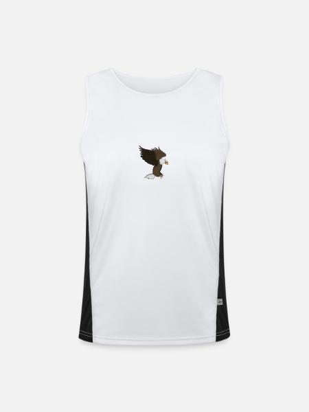 bald eagle - Men's Functional Contrast Tank Top  - white/black - Front