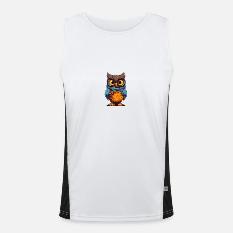 eule Funktionelles Kontrast-Tank Top für Männer 
