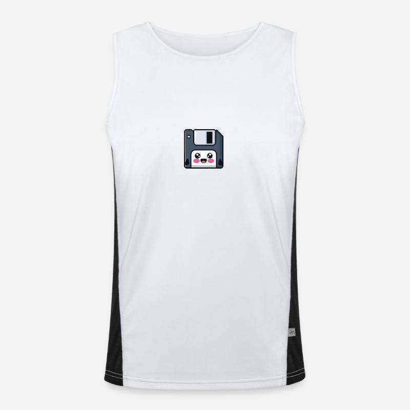 Floppy disk! Nostalgic technology! - Men's Functional Contrast Tank Top  - white/black