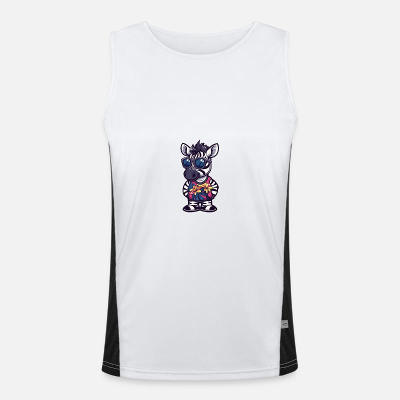 Zebra Comic Urlaub Funktionelles Kontrast-Tank Top für Männer 