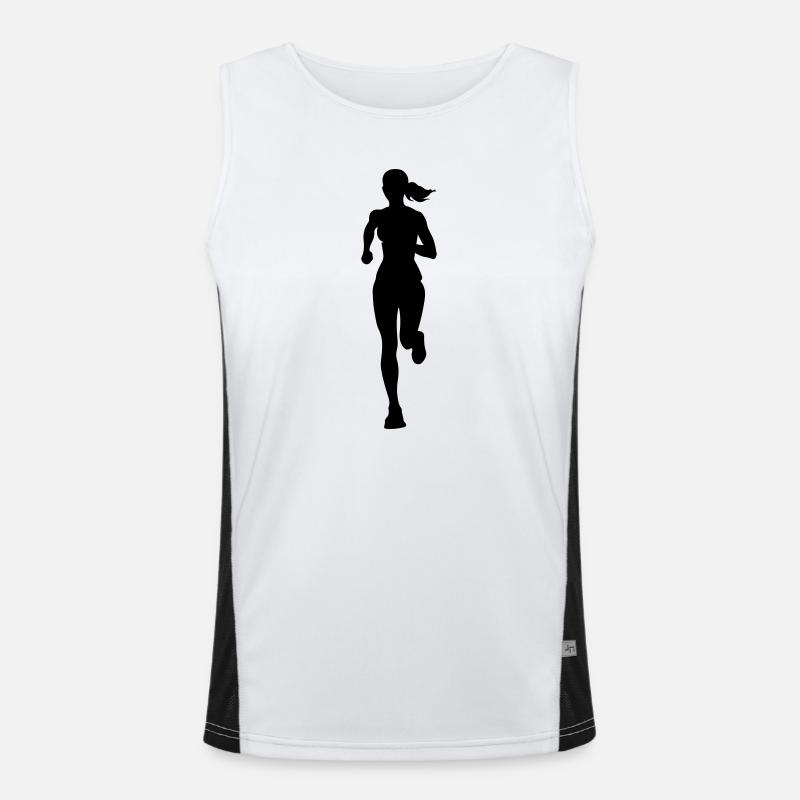 Silhouette de la coureuse marathonienne Débardeur respirant contrasté Homme 