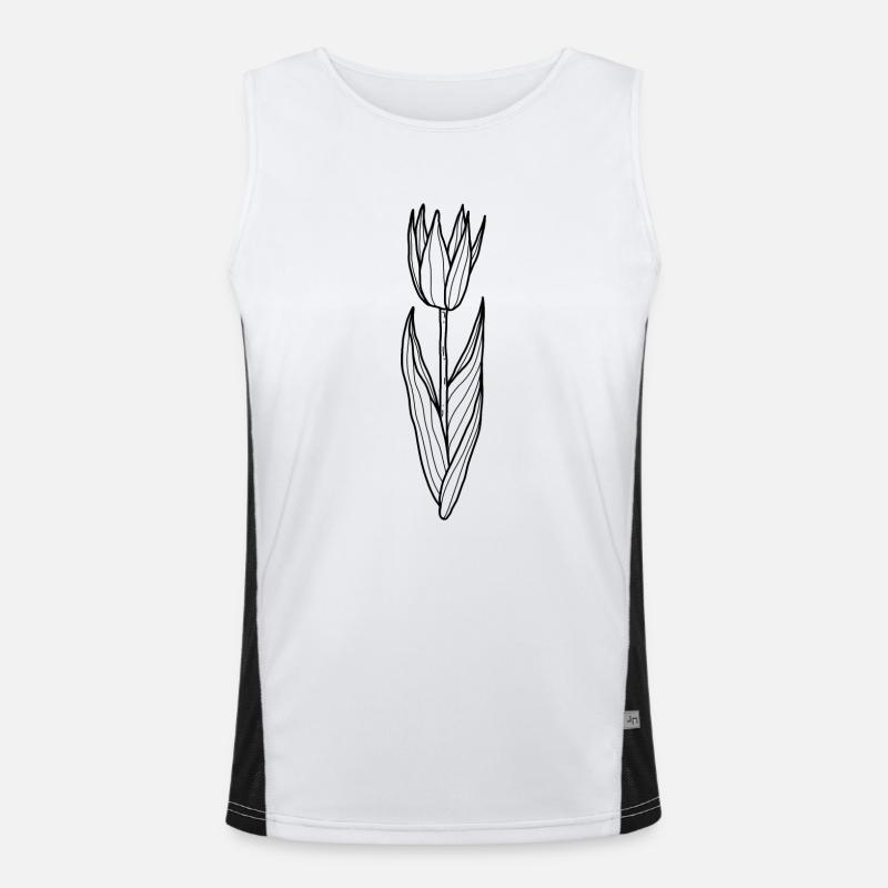 Flower Tulip Men's Functional Contrast Tank Top 