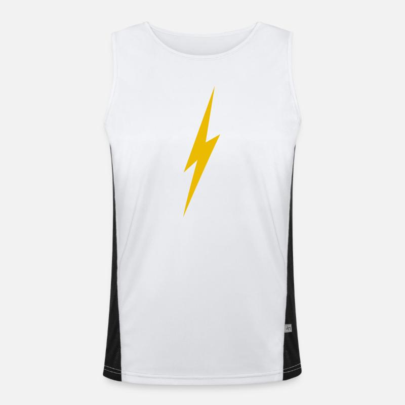 Lightning - Men's Functional Contrast Tank Top - white/black