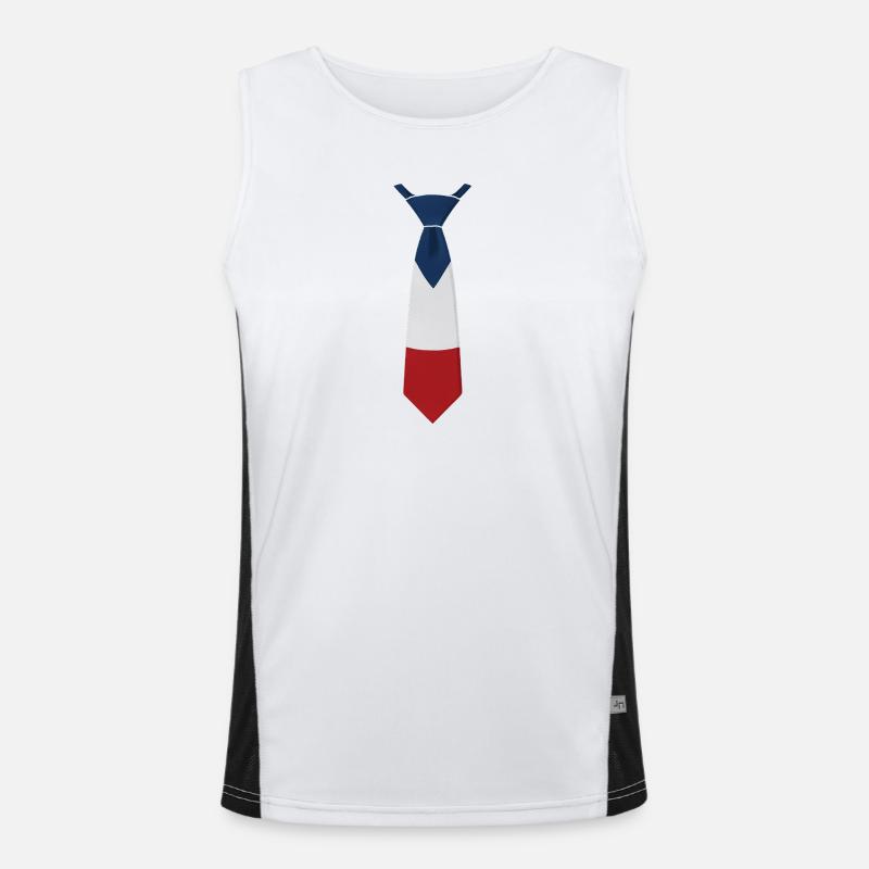 Cravate France – Conception du drapeau Débardeur respirant contrasté Homme 
