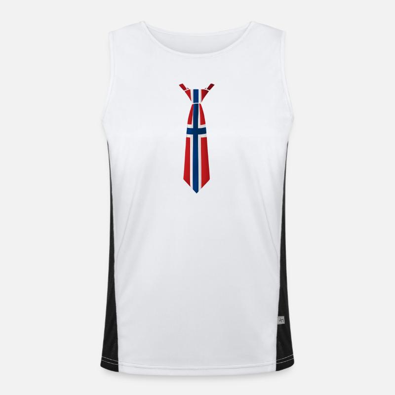 Norway Tie – Flaggendesign Funktionelles Kontrast-Tank Top für Männer 