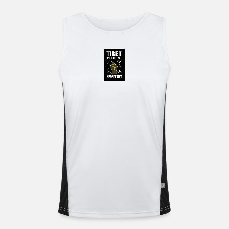 Tibet wird frei sein. Protest-Design. Funktionelles Kontrast-Tank Top für Männer 