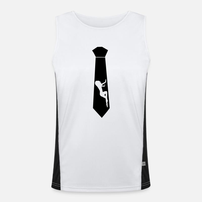 Tie - Men's Functional Contrast Tank Top  - white/black